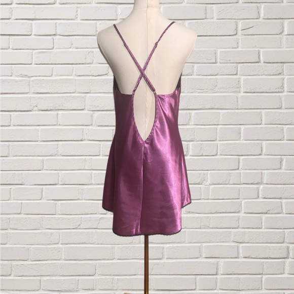 Frederick’s of Hollywood Satin Chemise XL | Purple Lace Lingerie Slip - Picture 3 of 4